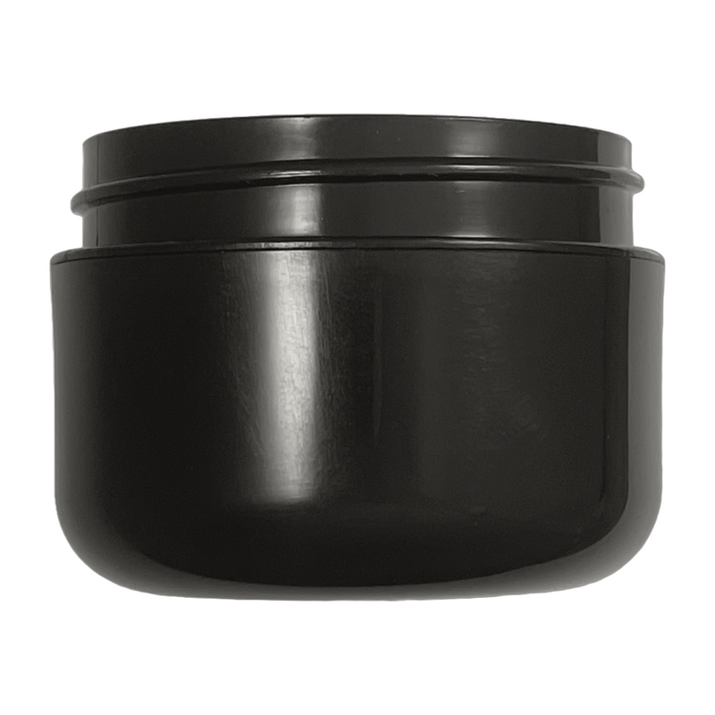1oz Black 53-400 PP Double-Wall Round Base Plastic Jar