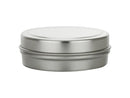 1/2 oz Metal Silver Seamless Press-On Round Tin