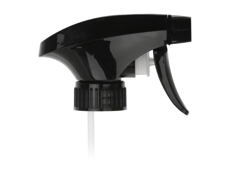 28-400 Black Ribbed Trigger Sprayer, All Plastic, Spray/Stream/Off (9.25" Dip Tube) 1.2cc