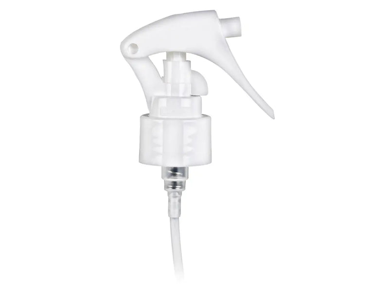 24-410 White Smooth Fine Mist Mini Trigger Sprayer (7.75" Dip tube, .21mL)