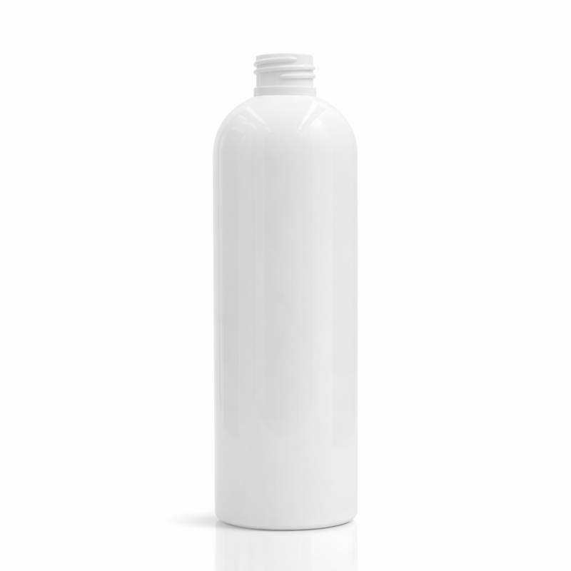 12 oz White Cosmo Round PET Plastic Bottle with 24-410 Neck Finish