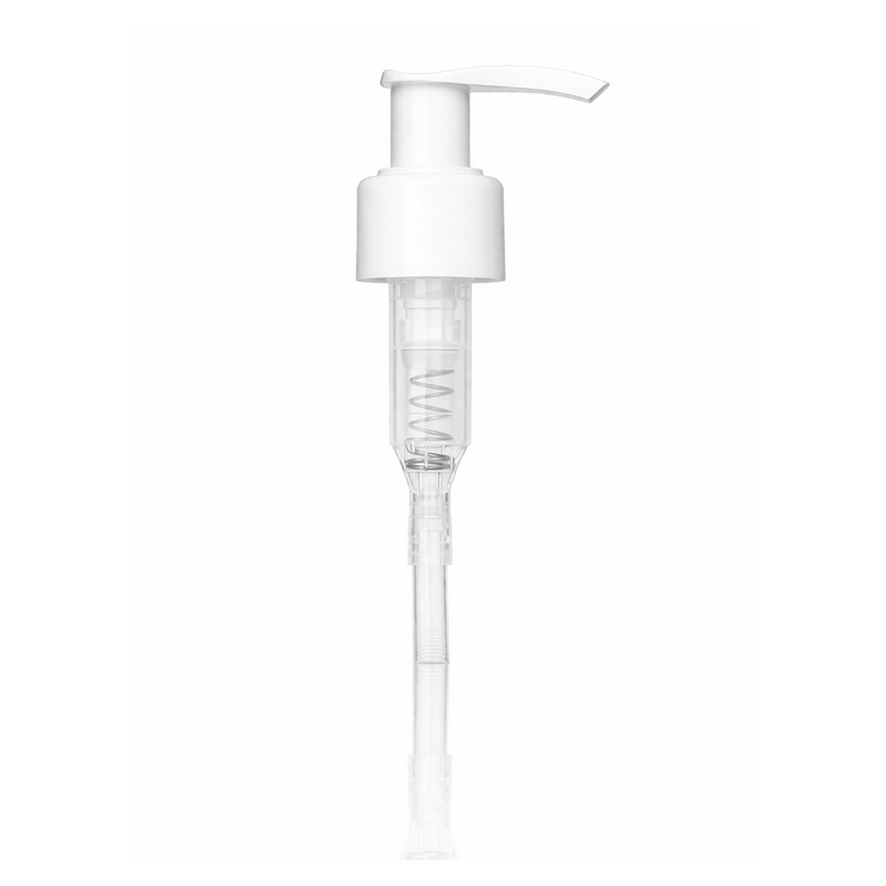 24-410 White Smooth Lotion Pump Lock Up Head 8.75" Dip Tube (Output 1.2cc)