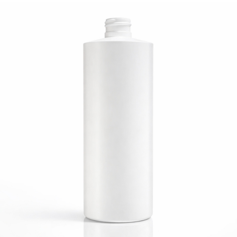 16 oz White HDPE Cylinder Round Plastic Bottle with 24-410 Neck Finish