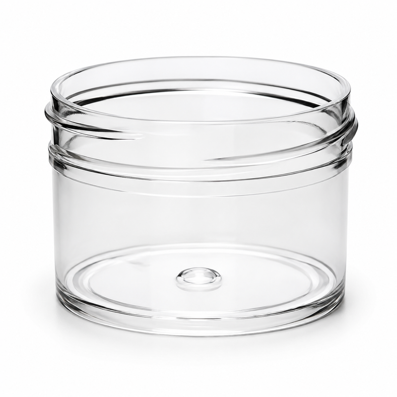 1/2 oz Clear 43-400 Polystyrene (PS) Single Wall Plastic Jar