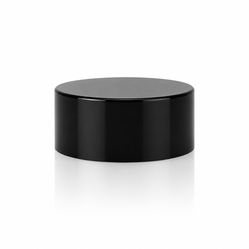 20-410 Black Smooth Plastic Cap (Foam Liner)