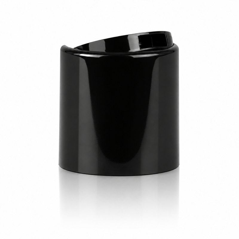 24-410 Black Smooth Disc Top Cap (Pressure Sensitive Liner)