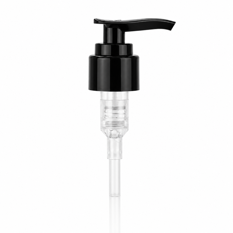 24-410 Black Smooth Lotion Pump lock down Head 6.25" Dip Tube (Output 2cc)
