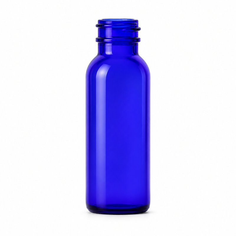 15 mL 18-400 Cobalt blue Glass Boston Round Bottle
