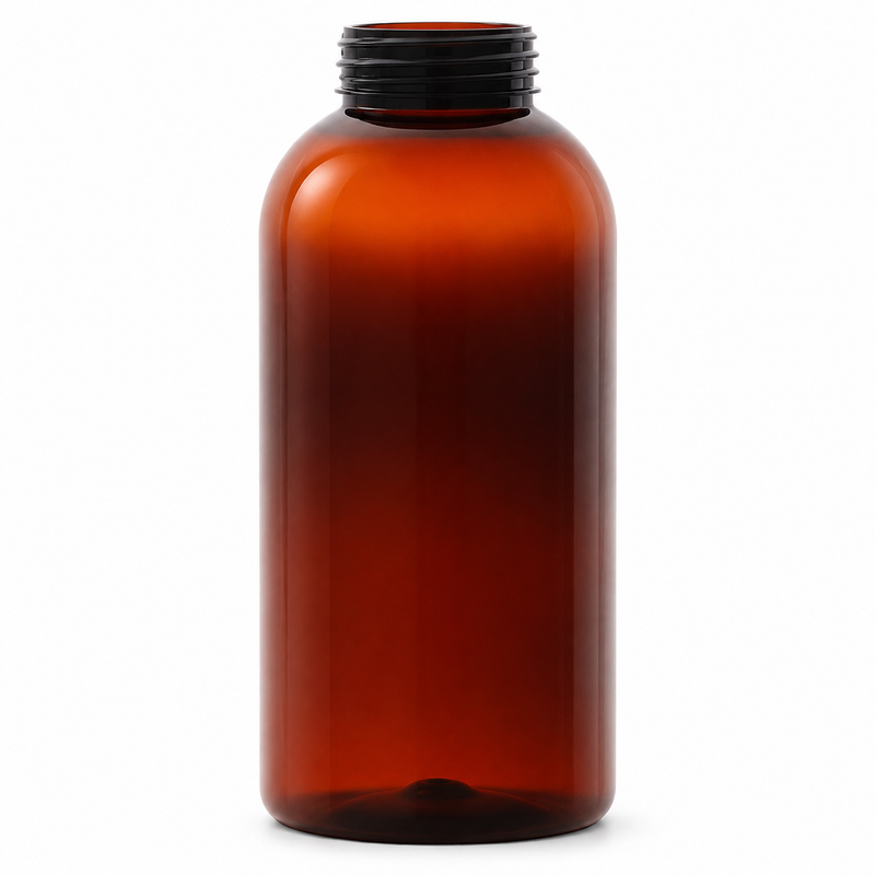 12oz Amber 40mm PET Foamer Style Boston Round Plastic Bottle