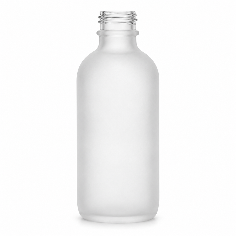 4oz Frosted 24-400 Glass Boston Round Bottle