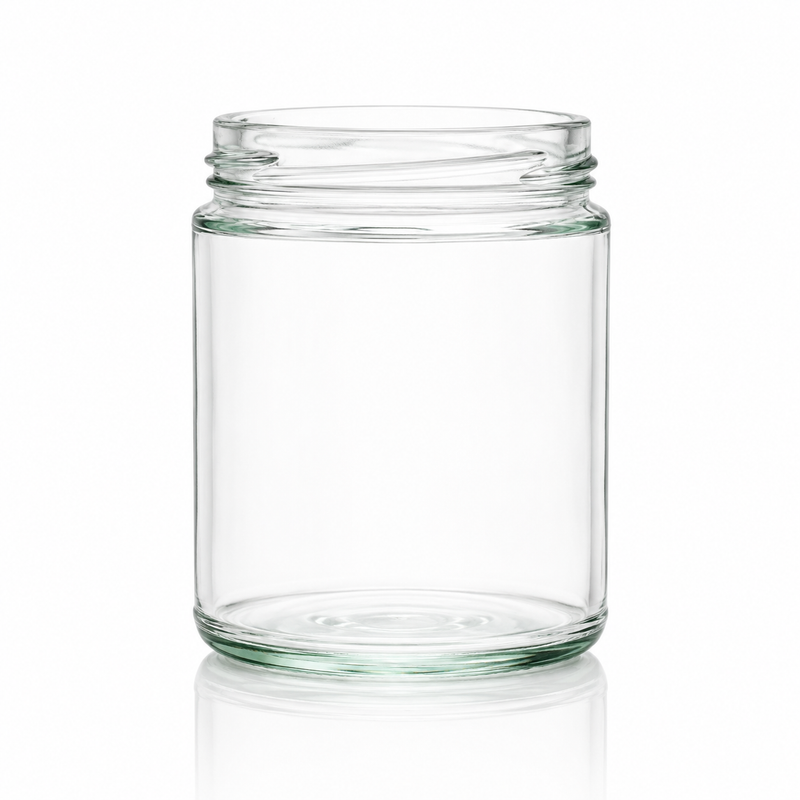 9 oz Clear 70mm 4 LUG Glass Jar