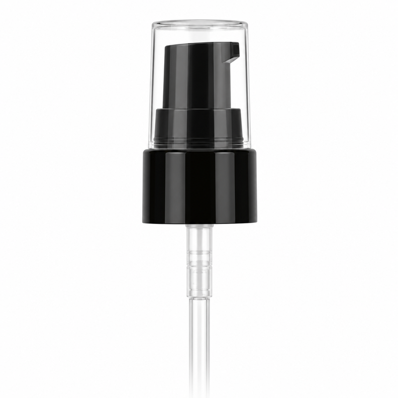 20-410 Black Smooth Cosmetic Treatment Pump (130MCL, 4" Dip tube)