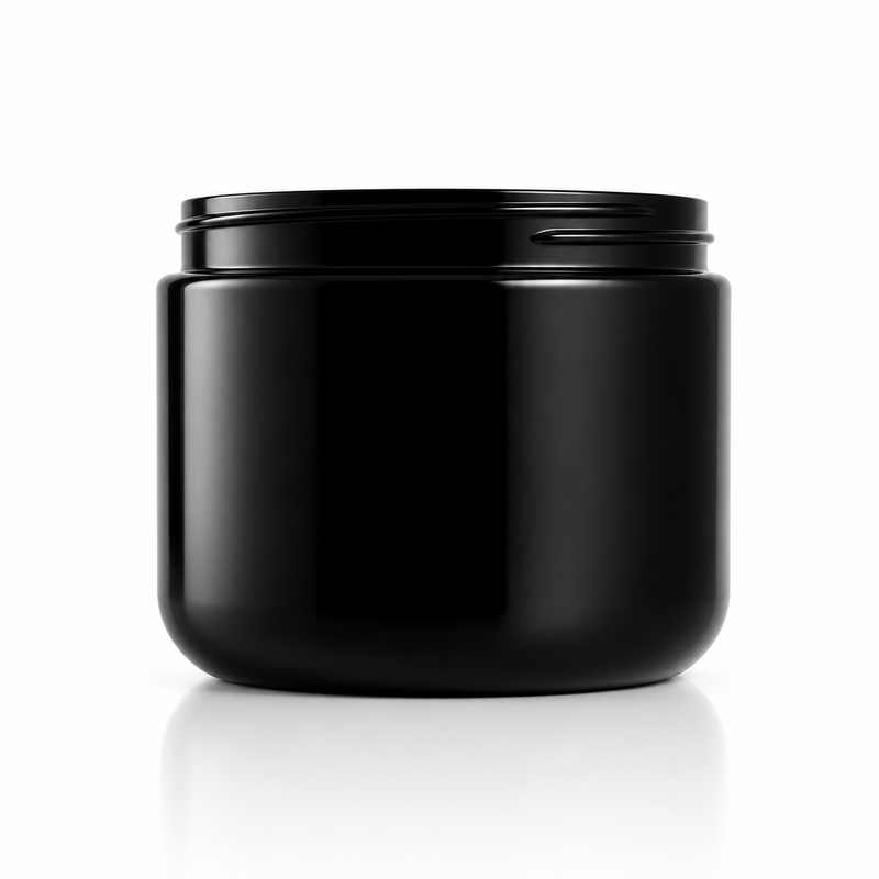 4 oz Black 70-400 PP Double-Wall Plastic Jar