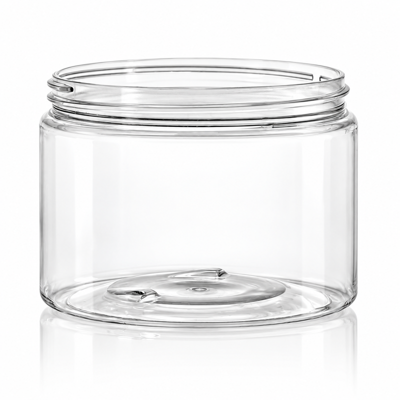 12 oz Clear 89-400 PET Straight-Sided Plastic Jar