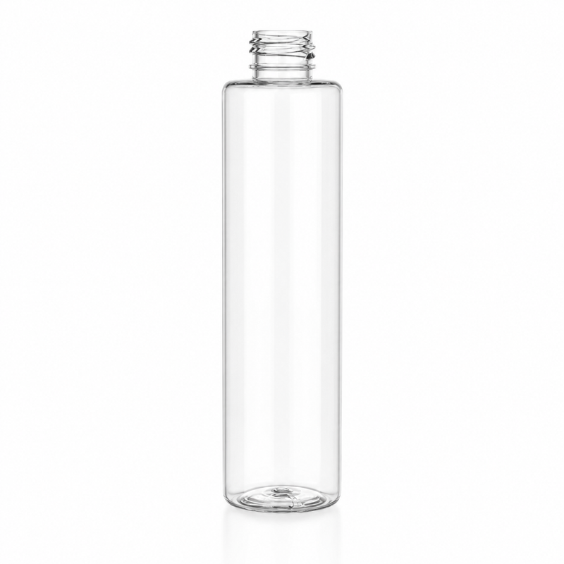 6 oz Clear 24-410 PET Tall Cylinder Round Bottle