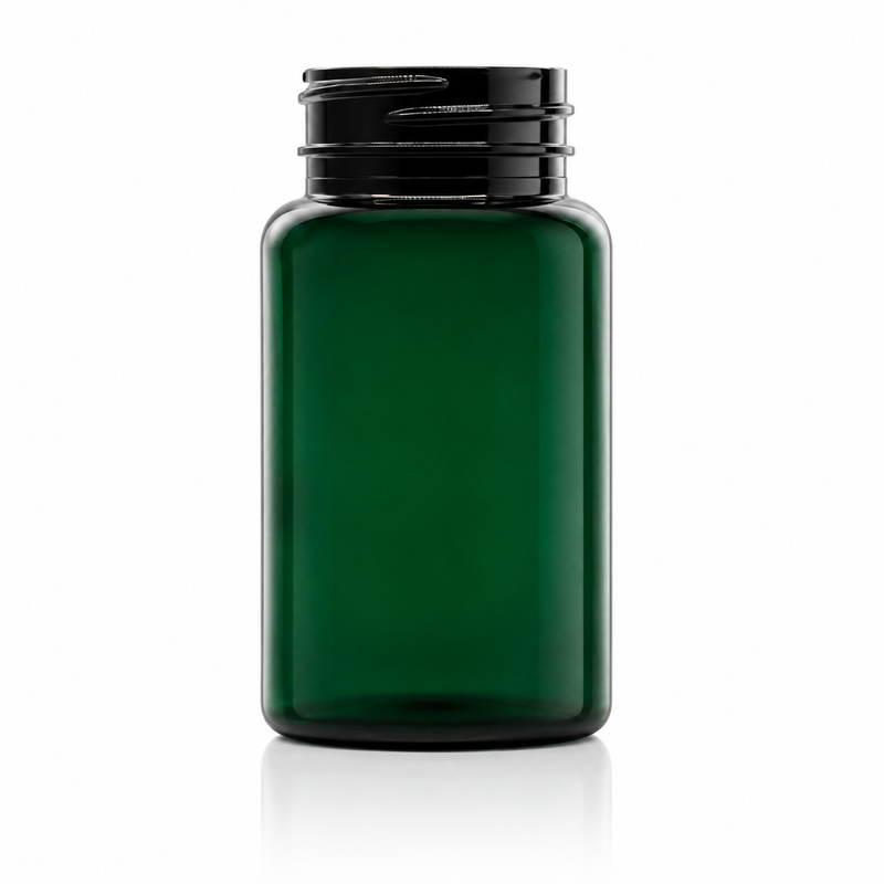 100cc Green PET PCR Plastic Pill Packer Bottle with 38-400 Neck Finish
