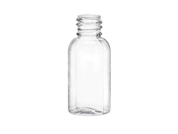 1 oz Clear 20-410 PET Boston Round Plastic Bottle