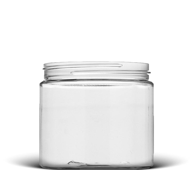 16 oz Clear 89-400 Single-Wall PET Plastic Jar