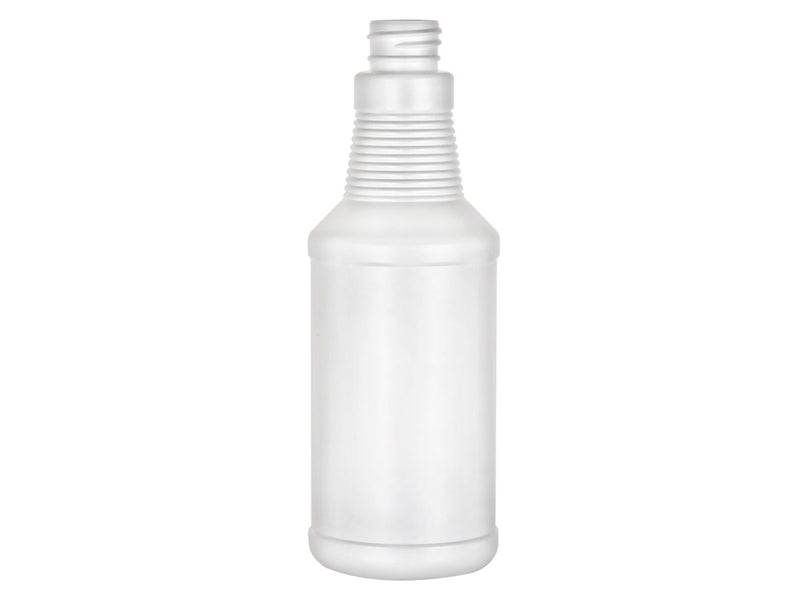 16 oz White 28-410 HDPE Carafe Style Round Ringed Neck Plastic Bottle