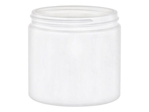 16 oz White 89-400 HDPE Single-Wall Plastic Jar