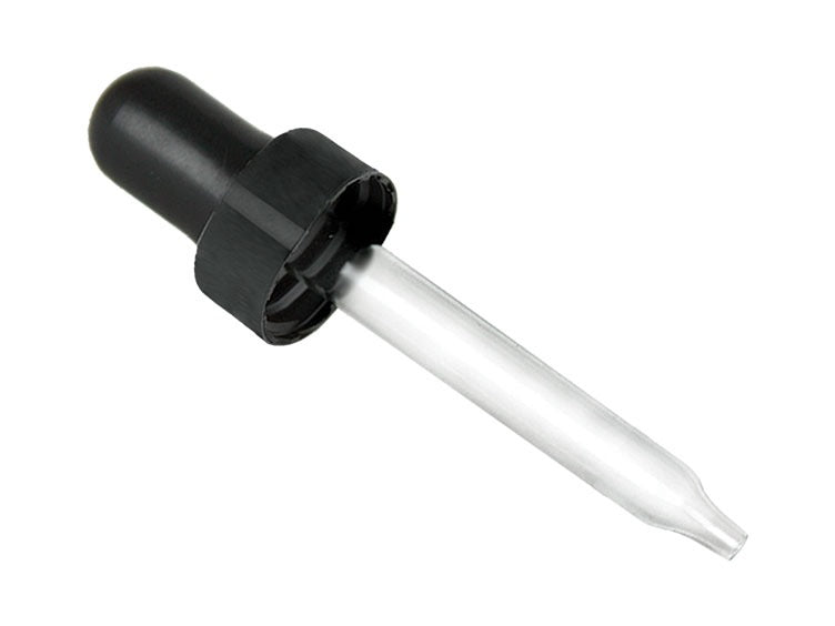 18-400 Black Smooth Dropper Assembly (2.4375" Glass Pipette)