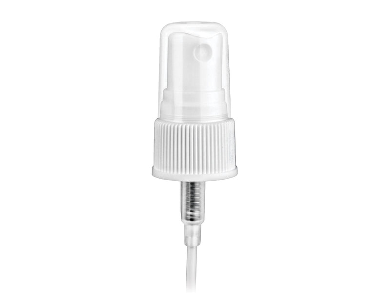 20-410 White Fine Ribbed Fine Mist Sprayer 3.625" Dip Tube (Output 0.16cc)