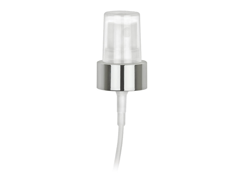 22-400 Silver Metallized/White Fine Mist Sprayer 4.3125" Dip Tube (Output 0.16cc)