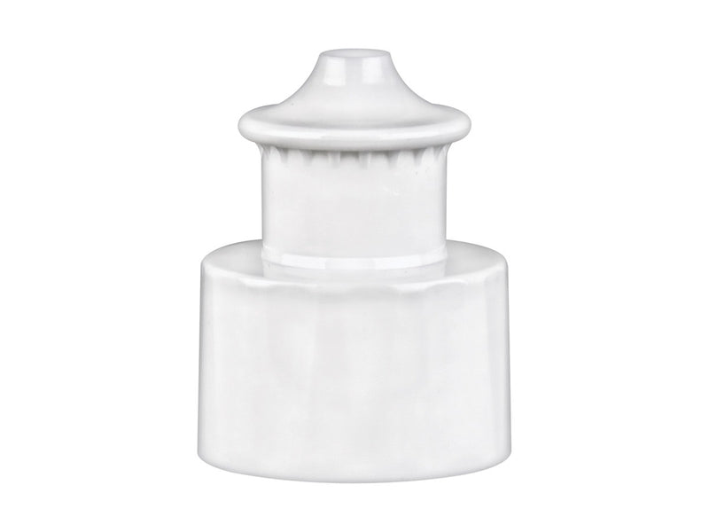 24-410 White Smooth Push Pull Plastic Cap