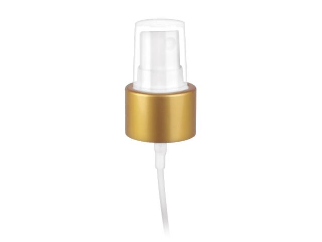 24-410 Brushed Gold/White Metal Shell Fine Mist Sprayer (6.875" Dip Tube, .12cc-.14cc Output)