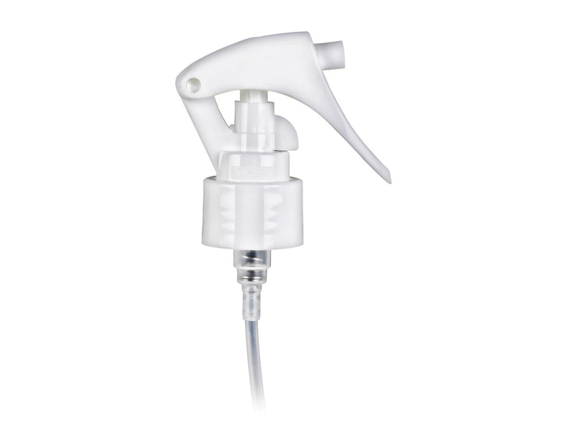 24-410 White Smooth Mini Trigger Style Fine Mist Sprayer (6.75" Dip Tube, 0.21mL)