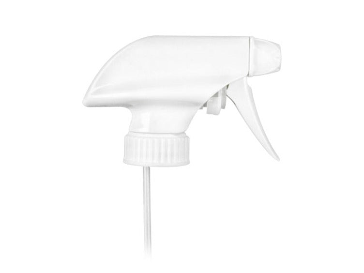 28-400 White Ribbed Trigger Sprayer Spray/Stream/Off (9.25" Dip Tube, 1.3cc Output)
