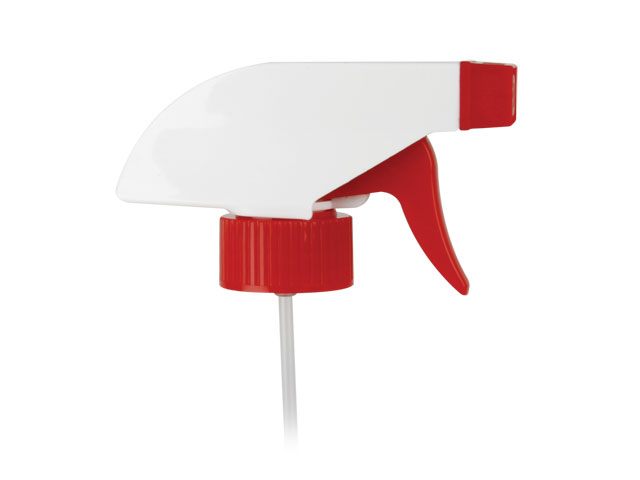 28-400 White/Red Trigger Sprayer (9.25" Dip tube, .60cc Output)
