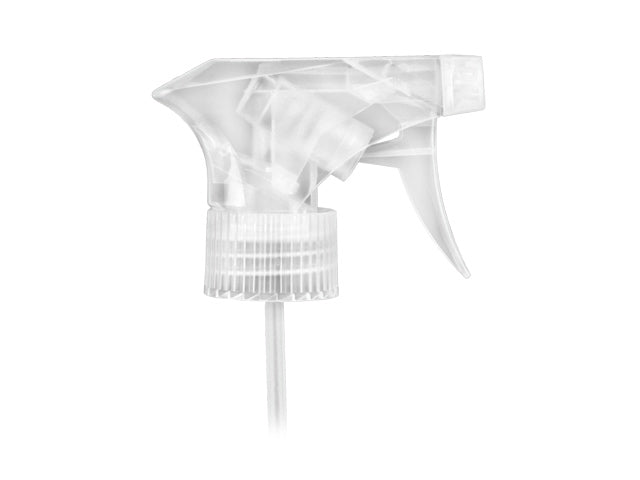 28-410 Natural Ribbed Trigger Sprayer Spray/Off (9.875" Dip Tube, .9cc Output)