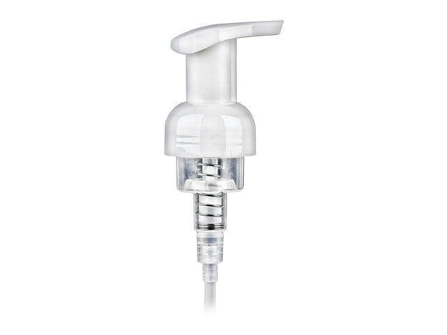 40mm White Smooth Foamer Pump Lock Up With 4.3125" Dip Tube, .7cc