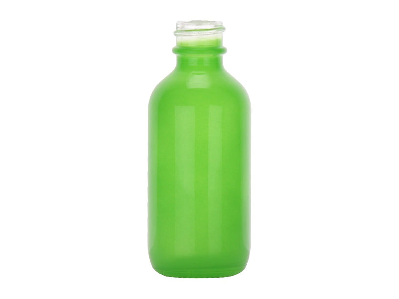 60 mL (2 oz) Lime Green 20-400 Glass Euro Dropper Style Boston Round Bottle