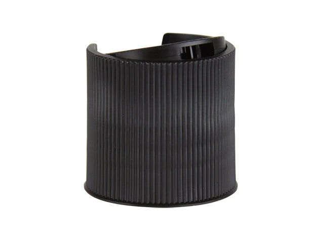 28-410 Black Ribbed Disc Top Plastic Cap (.338" Orifice)