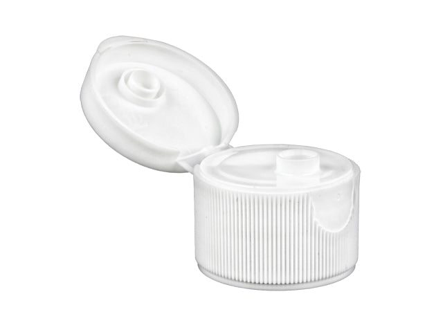 28-410 White Ribbed Plastic Snap Top Cap (.250" Orifice)
