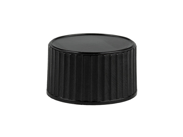 18-400 Black Ribbed Phenolic Cap PP (Poly-Vinyl Liner)