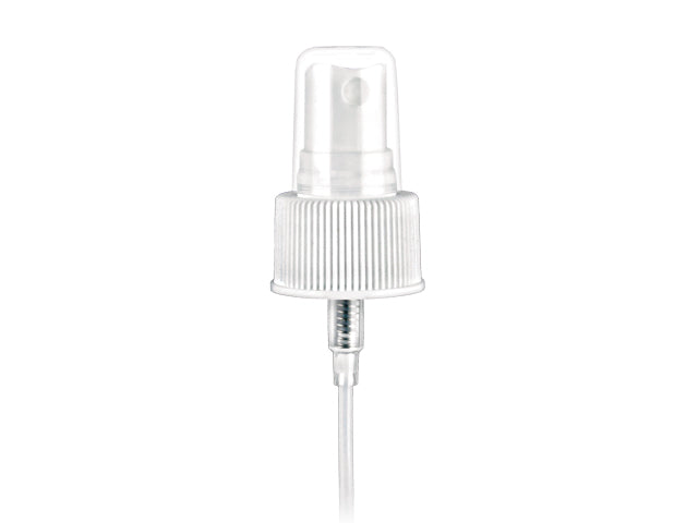 24-410 White Fine Ribbed Fine Mist Sprayer 7.6875" Dip Tube (Output 0.16cc)