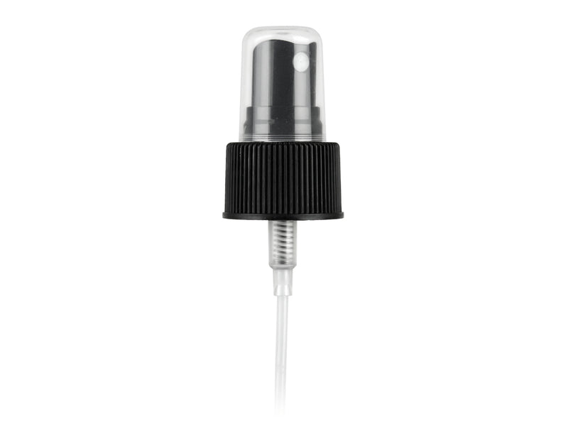 24-410 Black Fine Ribbed Fine Mist Sprayer 6.875" Dip Tube (Output 0.16cc)