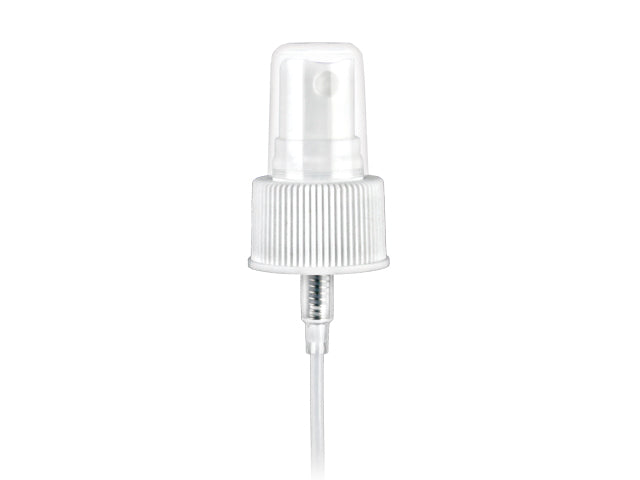 24-410 White Fine Ribbed Fine Mist Sprayer 6.75" Dip Tube (Output 0.16cc)