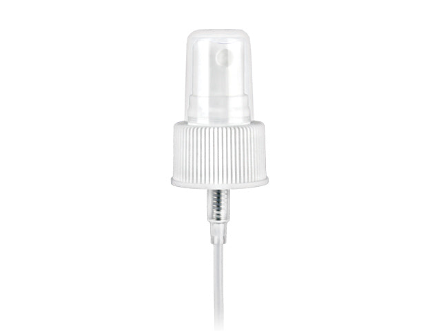 24-410 White Fine Ribbed Fine Mist Sprayer 7" Dip Tube (Output 0.16cc)