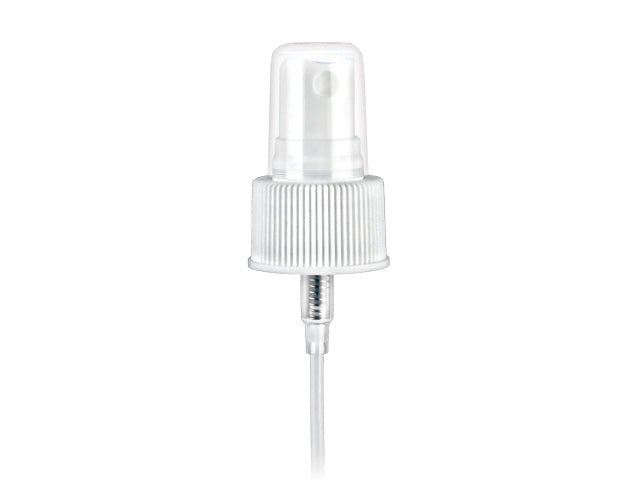 24-410 White Fine Ribbed Fine Mist Sprayer 6.125" Dip Tube (Output 0.16cc)