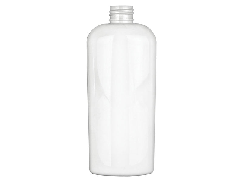 8 oz White 24-410 PET Plastic Cosmo Oval Bottle