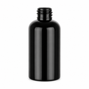 2 oz Black 20-410 Boston Round PET Plastic Bottle