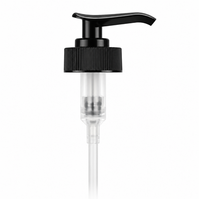 28-400 Black Ribbed Lock Down Saddle Lotion Pump (6.5" Dip Tube, 2cc Output)