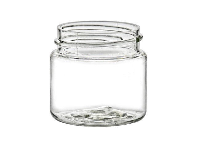 1 oz Clear 38-400 PET Single Wall Plastic Jar 100% PCR