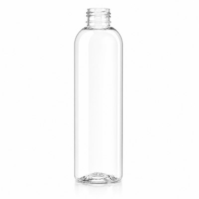 8 oz Clear 24-410 PET Cosmo Round Plastic Bottle