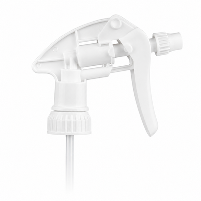 28-400 White Ribbed Trigger Sprayer Adjustable Nozzle with Filter (9.875" Diptube) 1.10cc