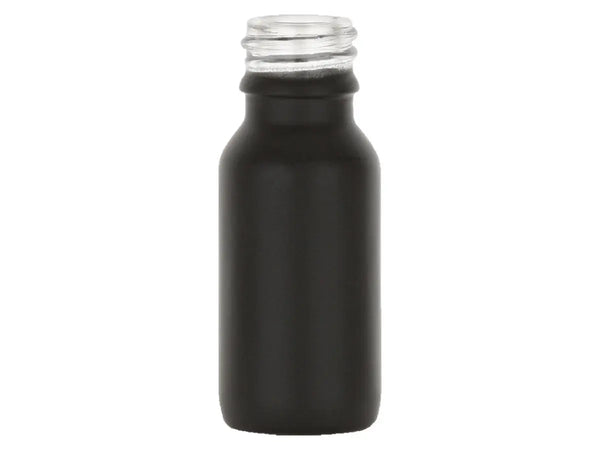 15 mL Black 20mm Euro Dropper Style Boston Round Glass Bottle Spray Coated